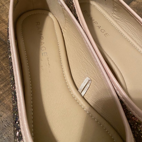 Rampage Pink Champagne Glitter Ballet Flats - Picture 5 of 7